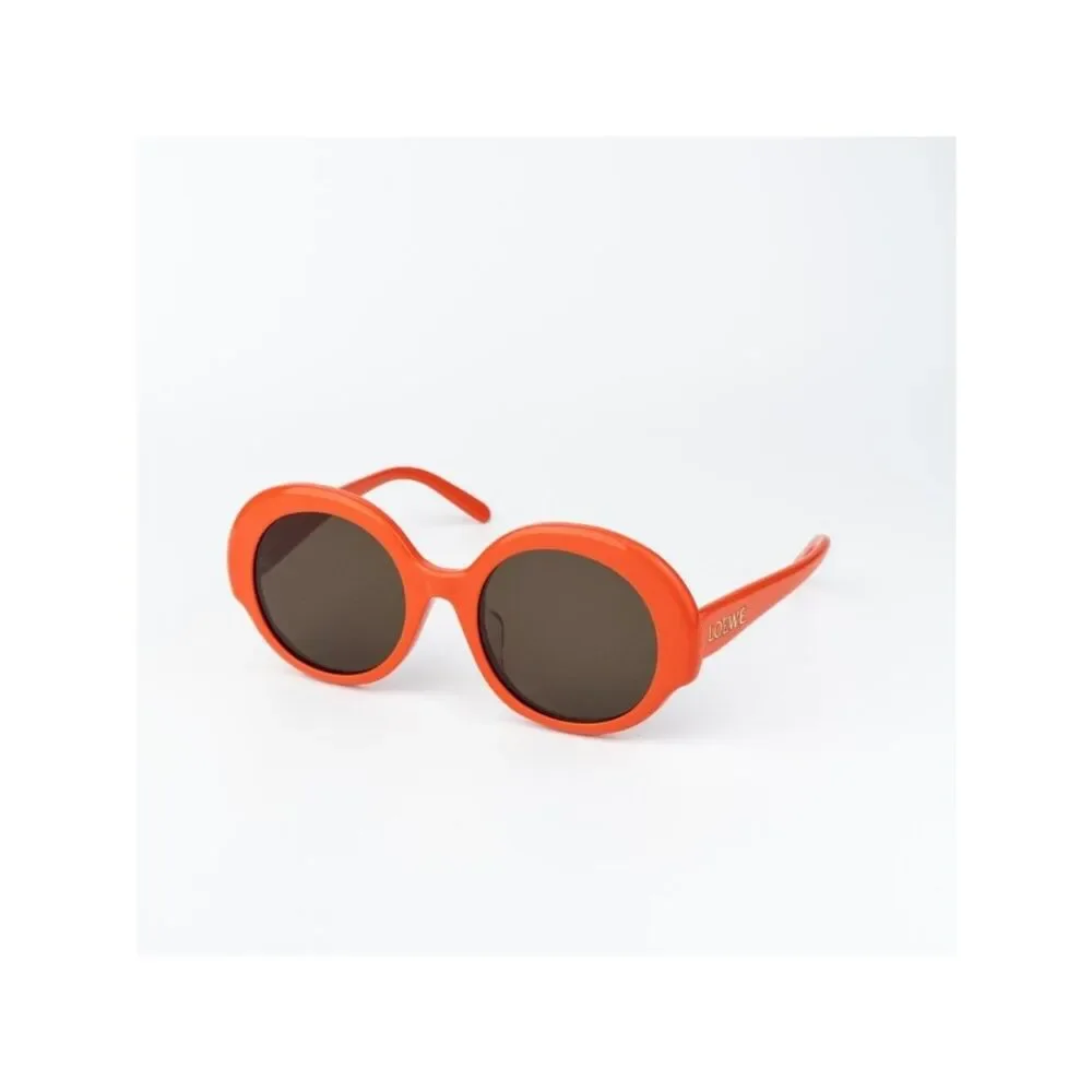 Loewe Women Sunglasses Orange Brown Round LW40135F 42E NEW AUTHENTIC